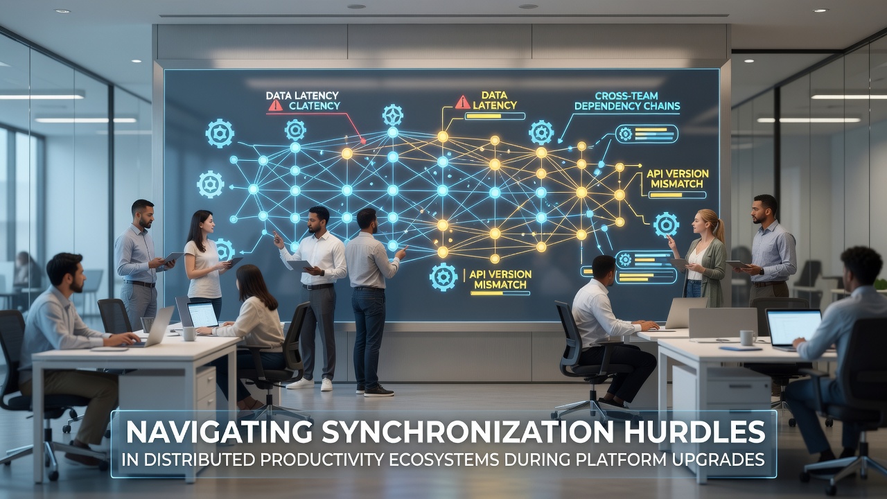 Screenshot of monitoring dashboard showing synchronization lag metrics across regions during an upgrade event